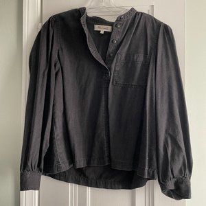 Madewell Soft Denim Black Pullover Top - Size Medium